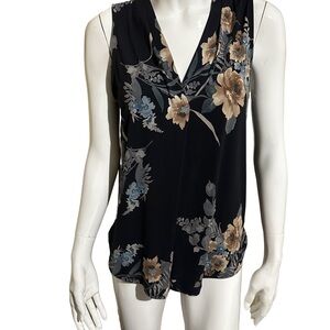 Beacon Black Sleeveless V-Neck Blouse